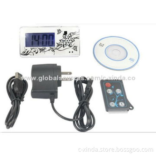 Night Vision Clock Camera with Motion Detect and Remote Control, with 6pcs Night-vision Lights